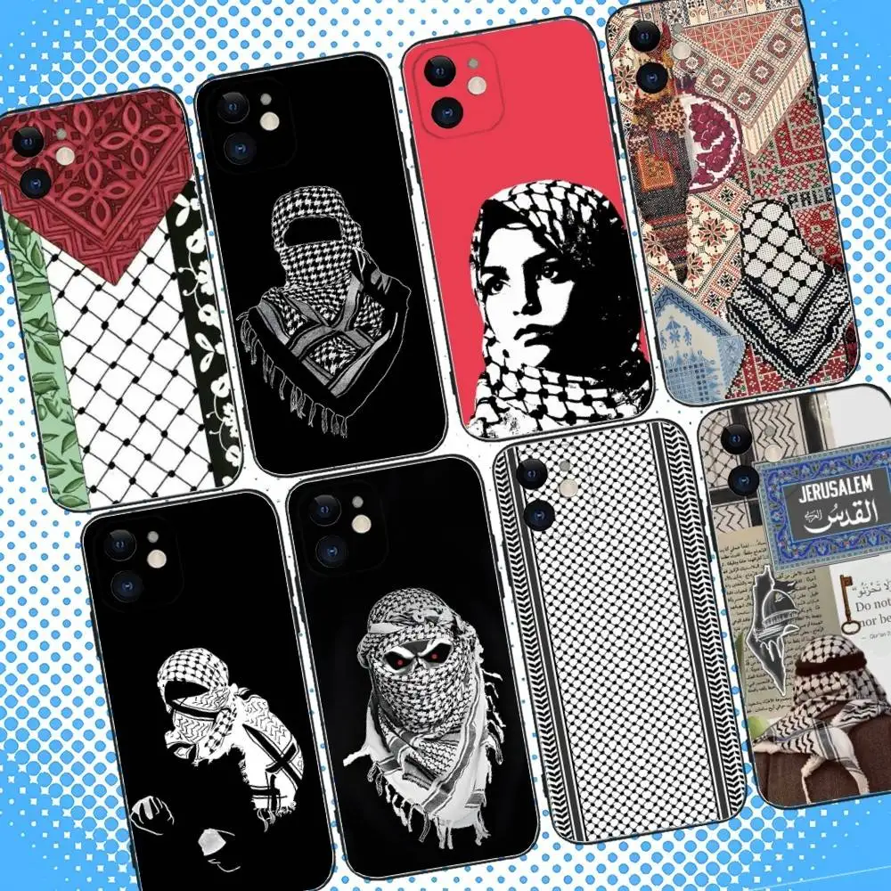 

Hattah Keffiyeh Fashion Phone Case For iPhone 17,16,15,14,13,12,11,Pro,Max,Plus,Air,X,XS,XR,SE,8,7,Mini,Soft Black Case