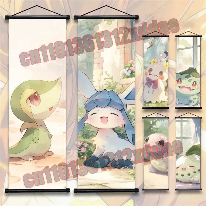 

Printed Pokemon Poster Anime Wall Artwork Greninja Pictures Gardevoir Painting Canvas Pikachu Hanging Scrolls Home Room Decor