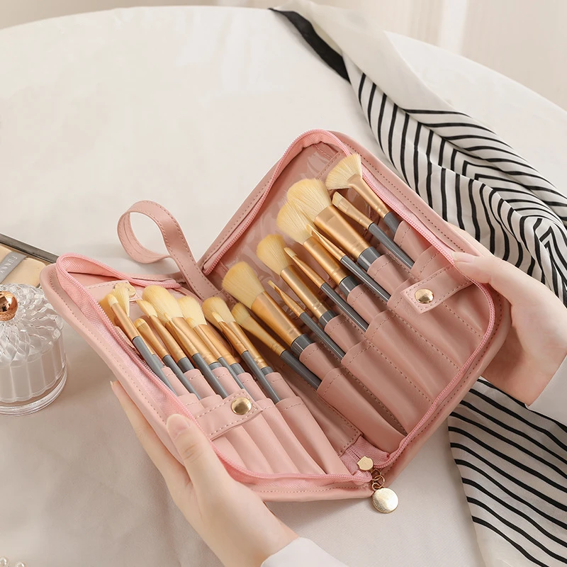 20 Holes Foldable Makeup Brush Bag Waterproof Women Cosmetic Brushes Storage Bag Female Travel Makeup Tools Holder Organizer