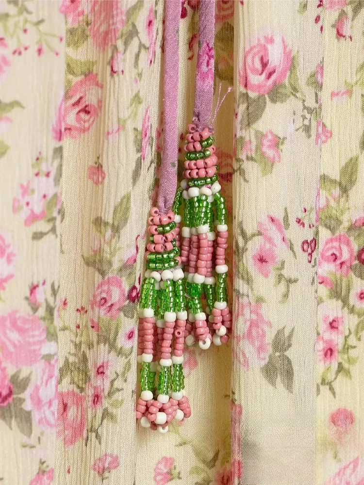 Sukienka damska KONDALA Beach Chic, patchworkowa, kwiatowa, bez rękawów, długa, prosta, typu vestidos, modna, elegancka sukienka w stylu boho na jesień 2025.