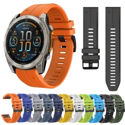 22mm 26mm Silicone Strap For Garmin Fenix E 8 47mm 51mm 7X 7 Pro Solar/6X 6/5 5X/Epix/instinct 2X/Enduro 3 Sports QuickFit Band