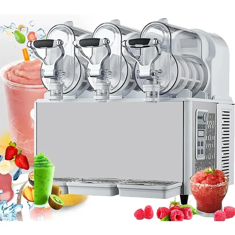 for 220v 12Lx3Tank Slushie Machine 370W Commercial Slushy Machine Slush Ice Machine Frozen Drink