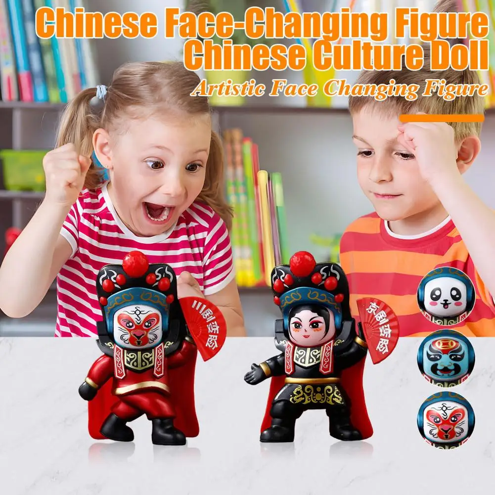 Sichuan Opera Doll Traditional Chinese Face Changing Doll Toy with 4 Facial Looks Sichuan Opera Souvenir Chinese for Enthusiasts