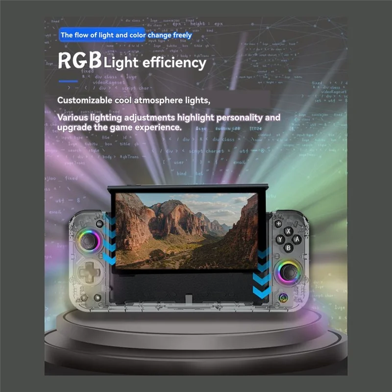 

B21B Gaming Controller For Switch RGB Lighting, Dual Vibration, 6-Axis Gyro Wired Game Controller C