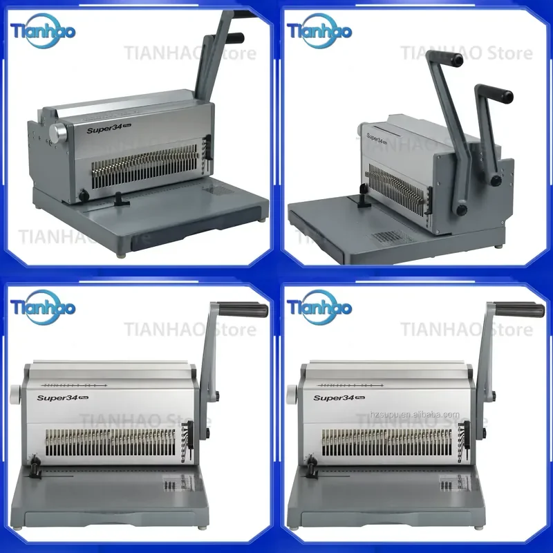 for Manual Wire Book Binding Machine Book Binder Spiral Coil Punching Tool Office School Supplies Document Organizer