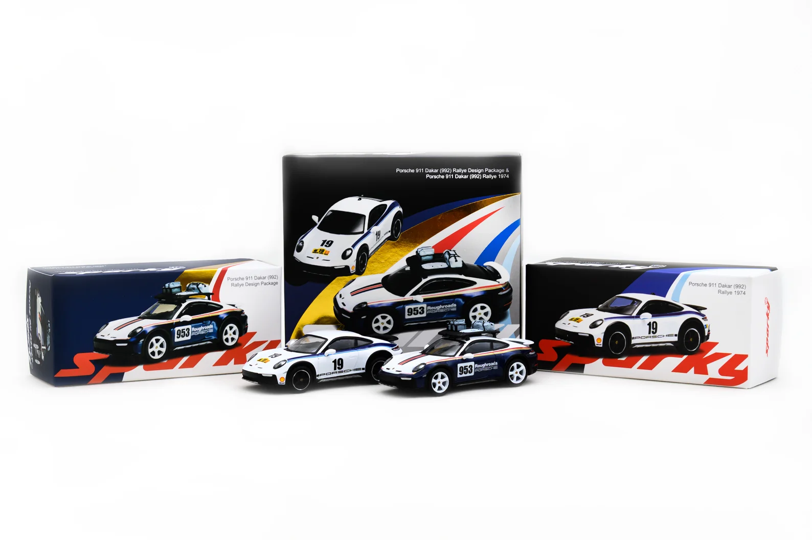 스파키 1:64 포르쉐 911 Daker & 911 Dakar Shell Rallye 1971 소형 독점 합금 프리미엄 다이캐스트 차량 모델 장난감 Collectibl