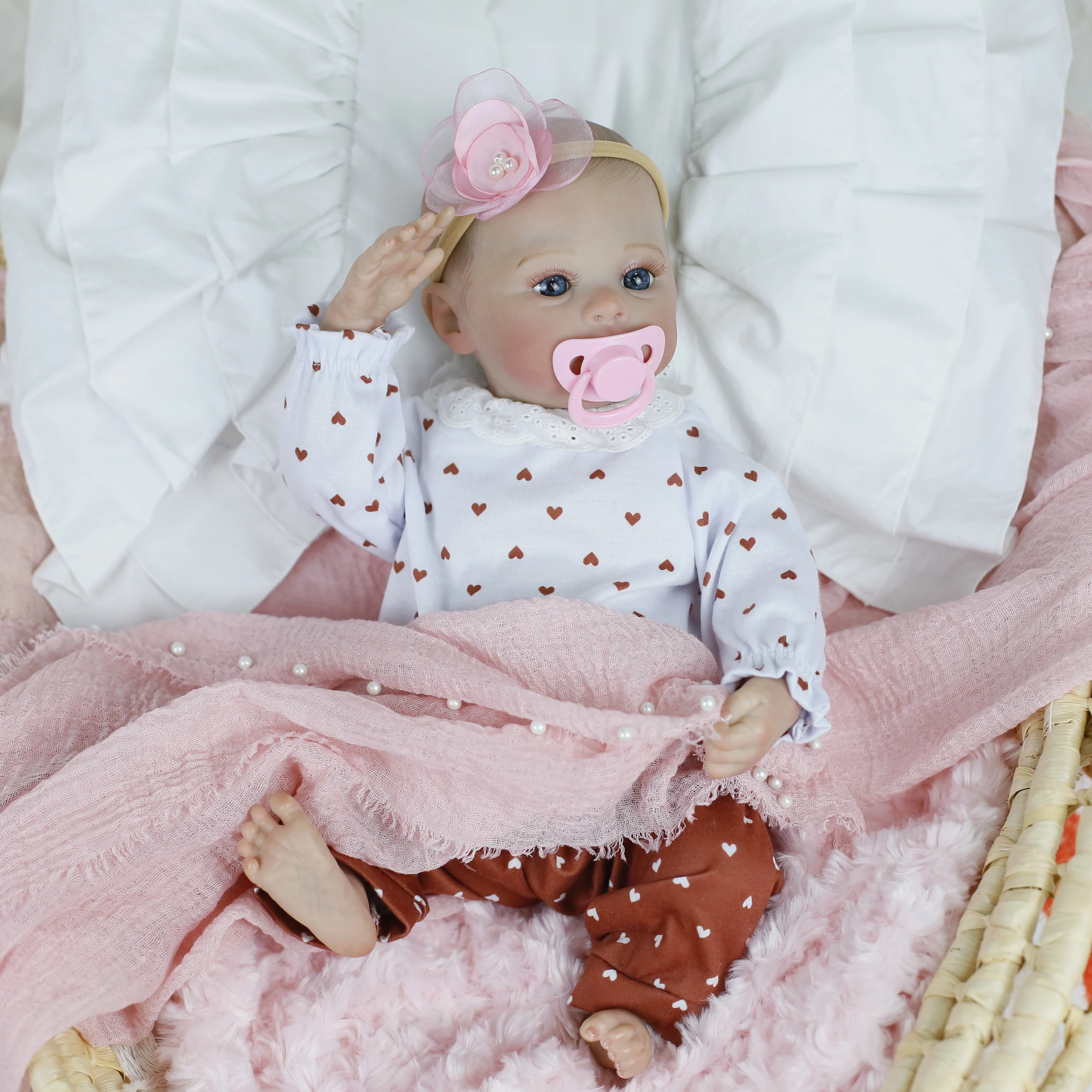 19 بوصة مرج اليدوية تولد من جديد دمية طفل ثلاثية الأبعاد الجلد رسمت باليد واقعية الوليد فتاة نابض بالحياة الدمى هدايا عيد الميلاد للأطفال