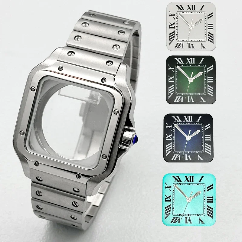 Mod Santo Watch Case and Bracelet Kit NH35 Watch Case Fit For 7S26 NH35 NH36 Movement Transparent Back Cover Case and Strap Set
