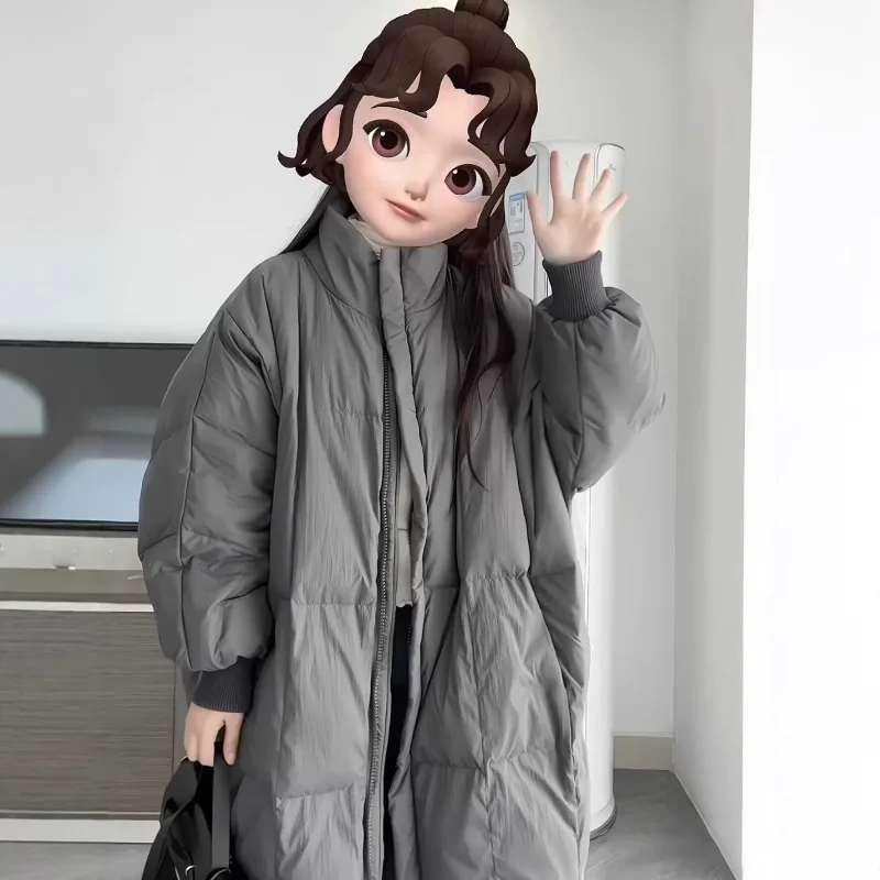 The New Down Cotton-padded Jacket Women Winter Mid-length Korean Style Loose Knee-length Thickened Cotton-padded Jacket Trendy