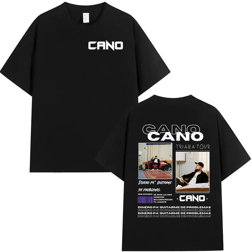 Rapper Cano Triana Tour 2025 Graphic T Shirts Men Women Retro Harajuku Fashion T-Shirt Hip Hop Oversized Cotton Tees Streetwear