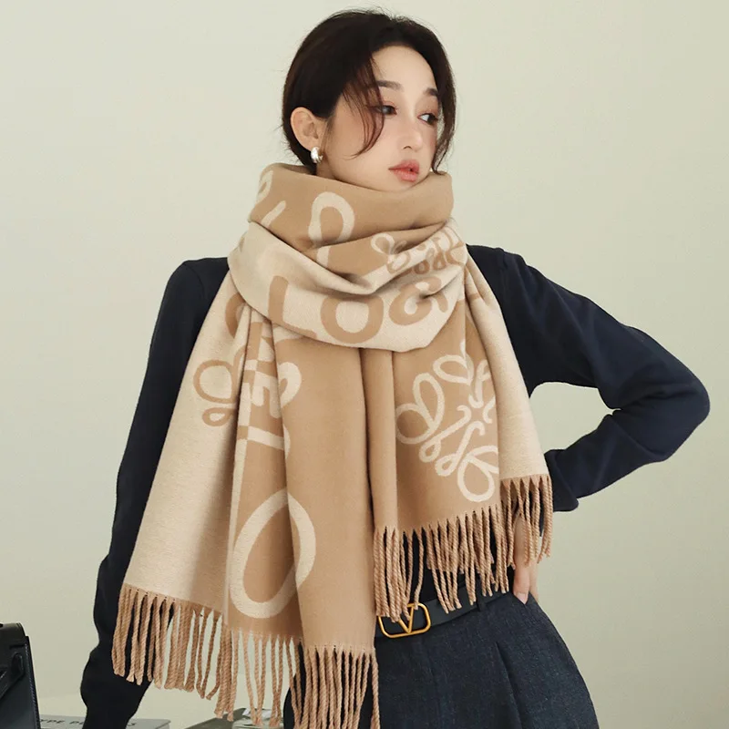 2025 New Europe Version Fashion Hair Scarf Senior Sense Office Thick Warm Shawl for Women Both Casual and Versatile Bib