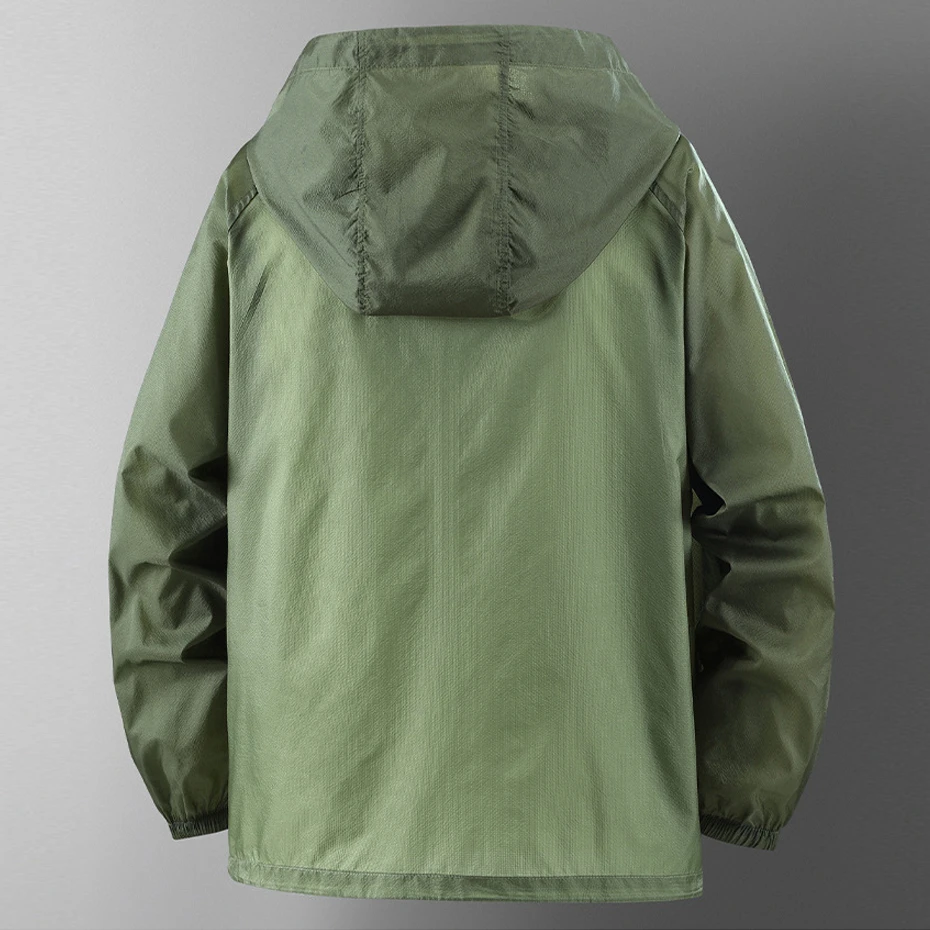 Summer Sunscreen Jacket Men Summer Thin Jacket Coat Black Fashion Casual Hooded Coat Fishing Cycling Outerwear