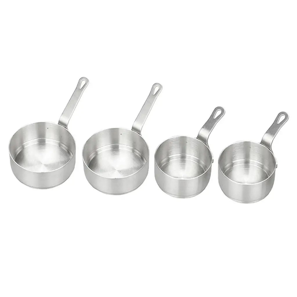 4pcs Stainless Steel Mini Sauce Pan Cooking Pot Melting Pot Nonstick 50ml