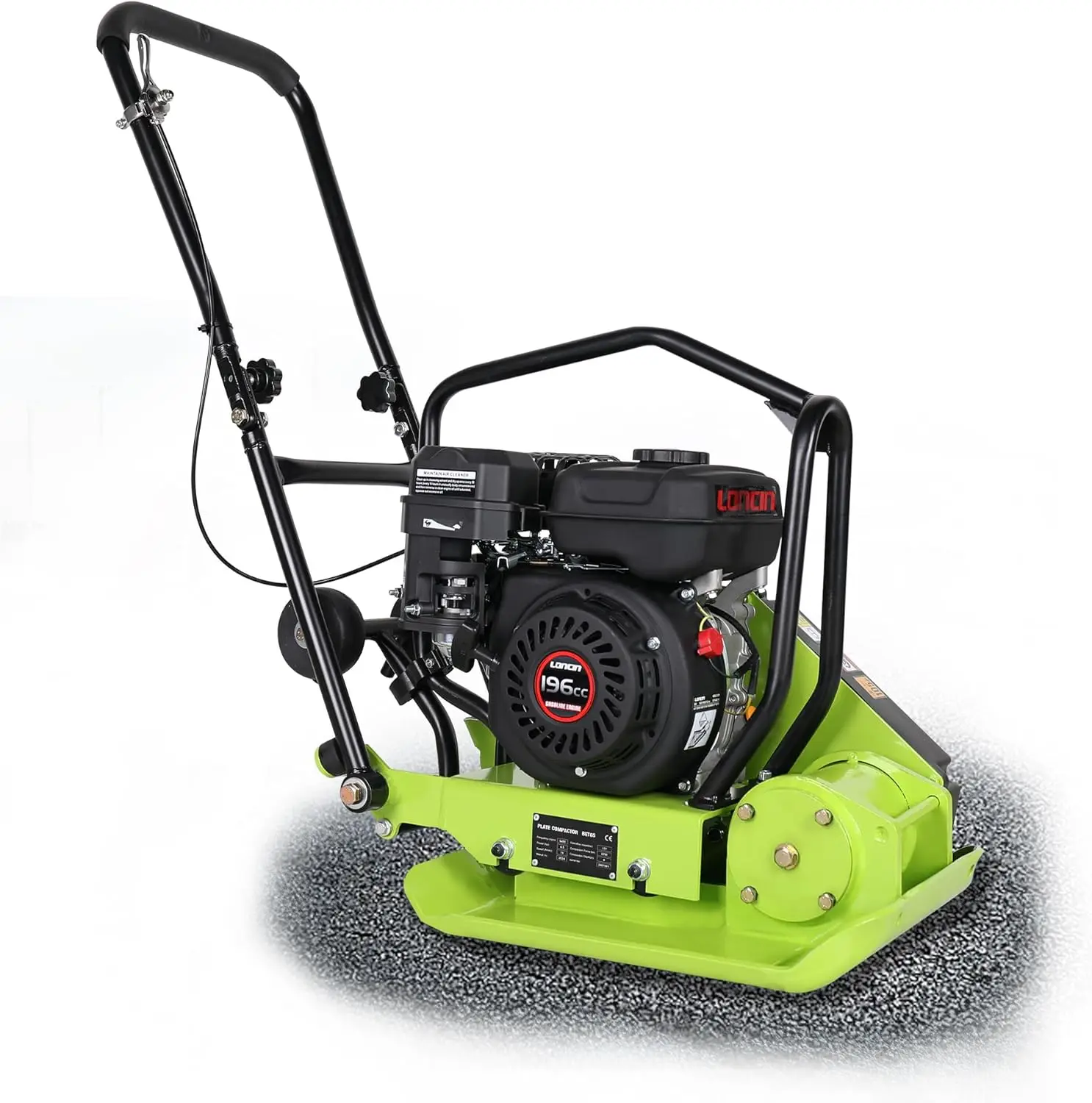 

Plate Compactor 6.5HP with 196cc Gas Engine, 5400 VPM Power Vibratory Ground Compactor Machine,