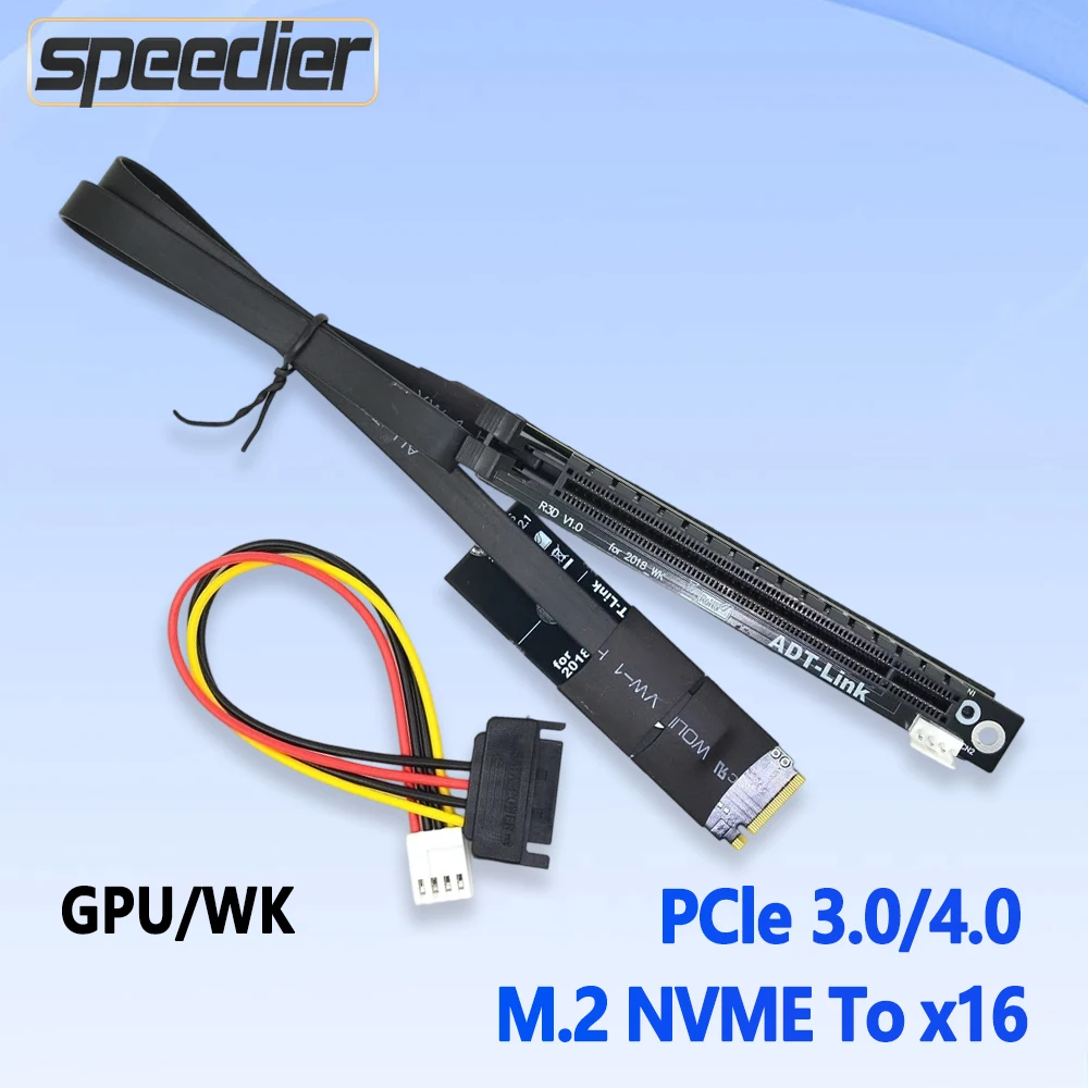 

PCI-E 4.0 M.2 NVMe To X16 Extender Gen4 / 3 Riser Adapter Jumper Mining Cable GPU GTX RTX Graphics Video Card NVIDIA AMD RTX3090