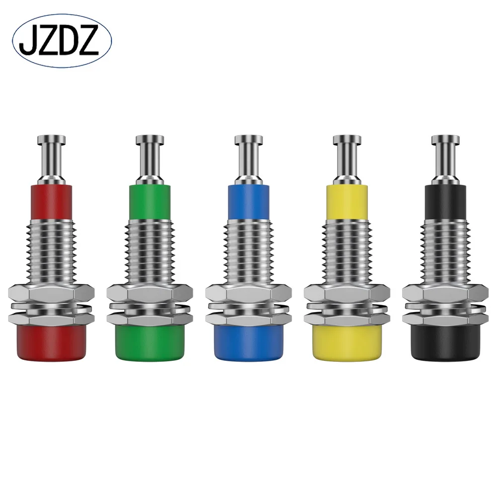 JZDZ 10pcs 2mm Banana Socket Binding Post M6 Terminal Nut Banana Plug Jack Electrical Connector Test Hole DIY Parts J.40006