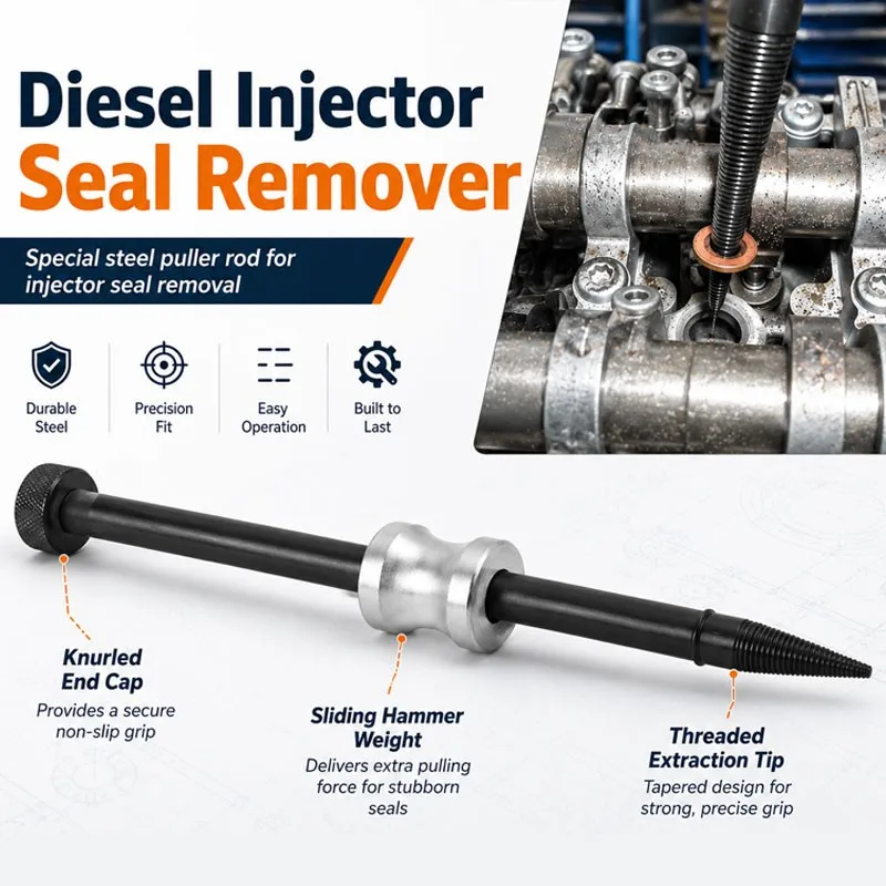 35cm Diesel Injector Seal Remover Injector Copper Sleeve Extractor Tool for Repair Copper Gasket Puller Washer Removal Tool