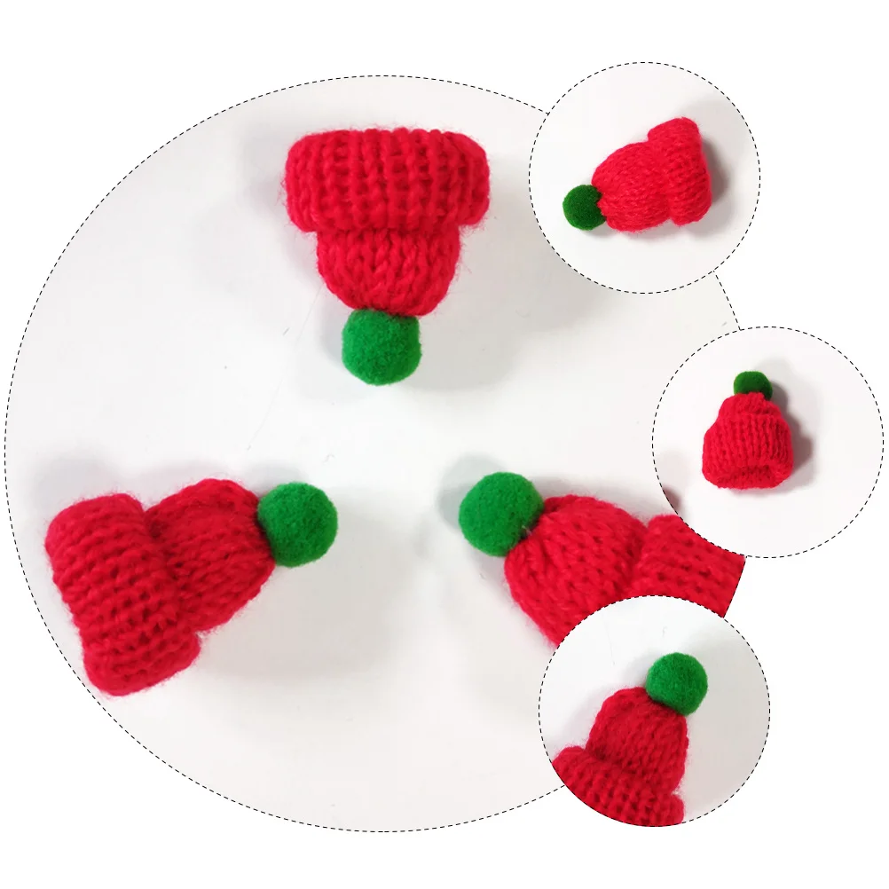 

40Pcs Mini Woollen Santa Hat Creative DIY Accessories Christmas Decoration for Clothes Bags Shoes Phone Case Decor