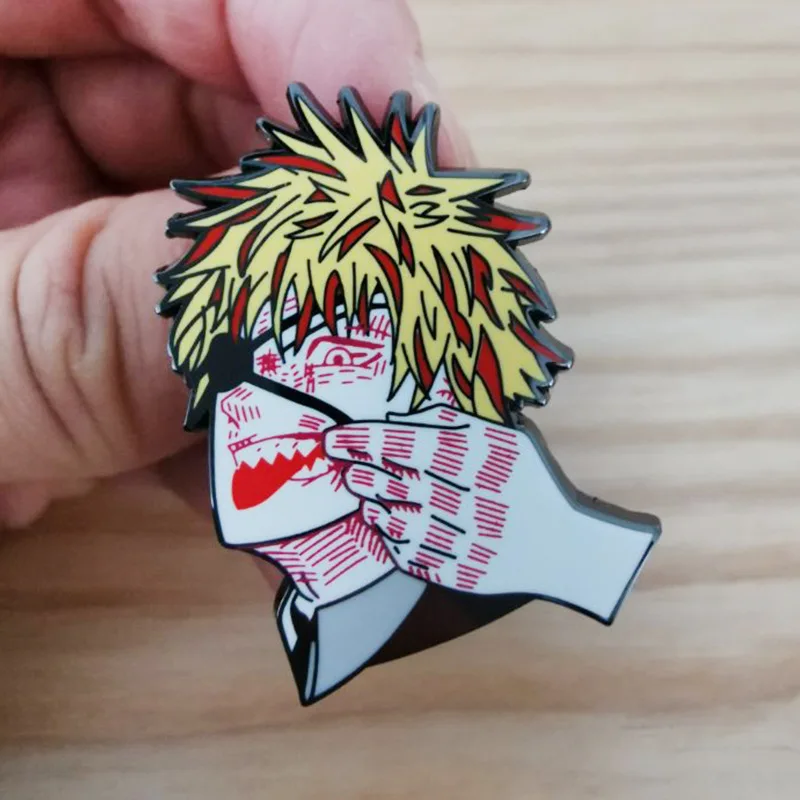 Anime Chainsaw Man Hayakawa Aki Makima Power Denji Kawaii Cosplay Enamel Metal Badge Button Brooch Pins Collection Medal Gift