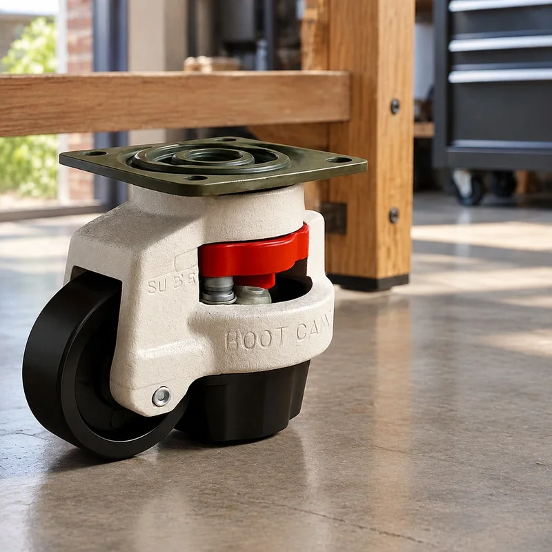 Industrial Workbench and Vending Casters with Adjustable Height and Slip-Resistant Wheels, Heavy-Duty Design