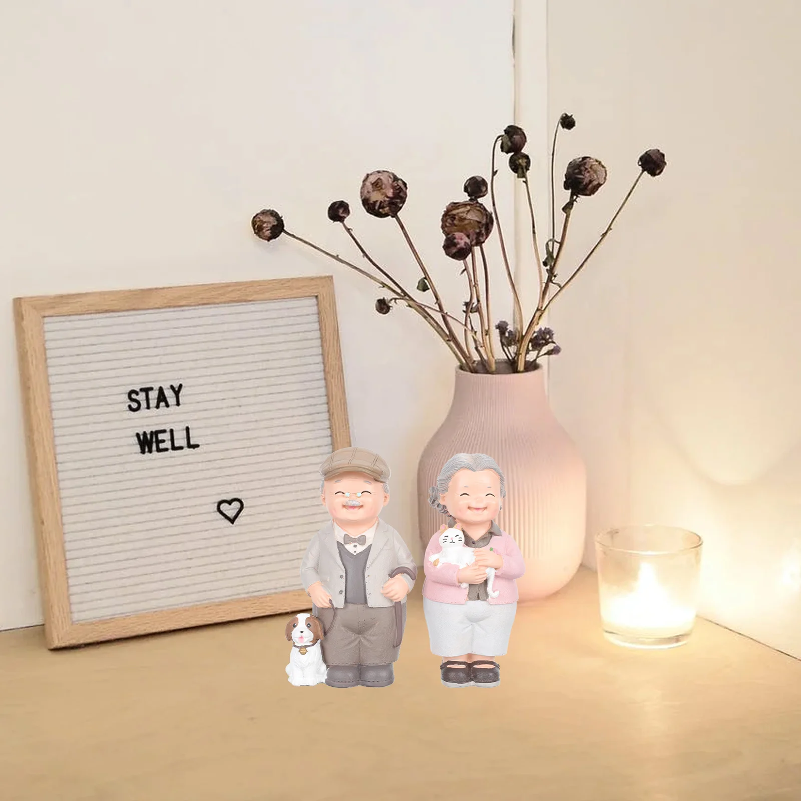 

1Set Resin Couple Adorn Lightweight Romantic Home Decoration Anniversary Present Unique Valentine Gift Resin Couple Adorn