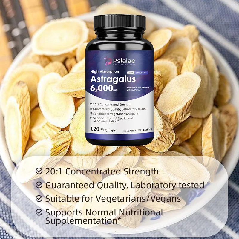 Astragalus 6000mg - Immune System Support, Promotes Heart and Liver Health, Non-GMO