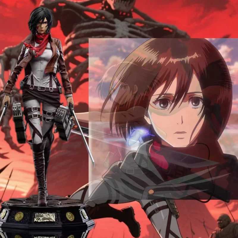 

【Presale】29cm Attack On Titan Anime Figures Mikasa·Ackerman Figures PVC Statue Collection Model Room Decoration Gifts Toys