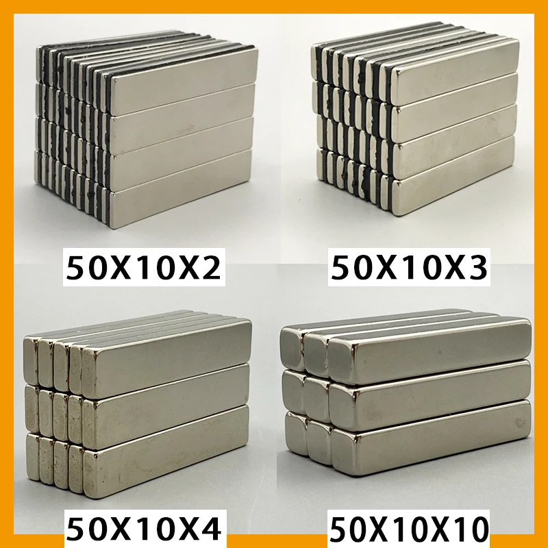 50x10x2 50x10x3 50x10x10mm N35 Strong Powerful Block Square Magnet Neodymium Permanent Magnets 50x10x4 50x10x5 50*10*2 50*10*3