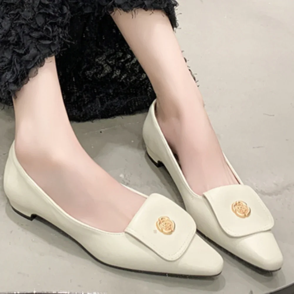 Vrouwen Pumps Luxe Zwart Lakleer Hoge Hakken Mode Puntige Neus Damesschoenen Kantoordame Slip-On Werkhakken Vrouwen Loafers