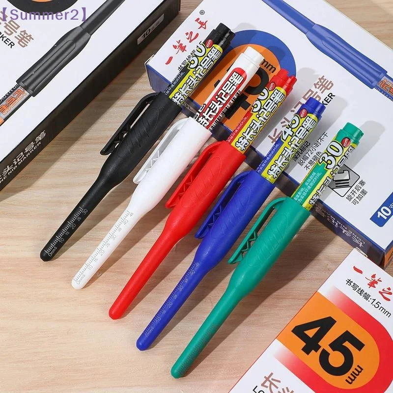 1PCS 45mm Extra-Long Nib Oil-Based Marker, Refillable, Black, For Deep Hole Line Marking On Wood, Tile, Construction Site〔Sum2〕