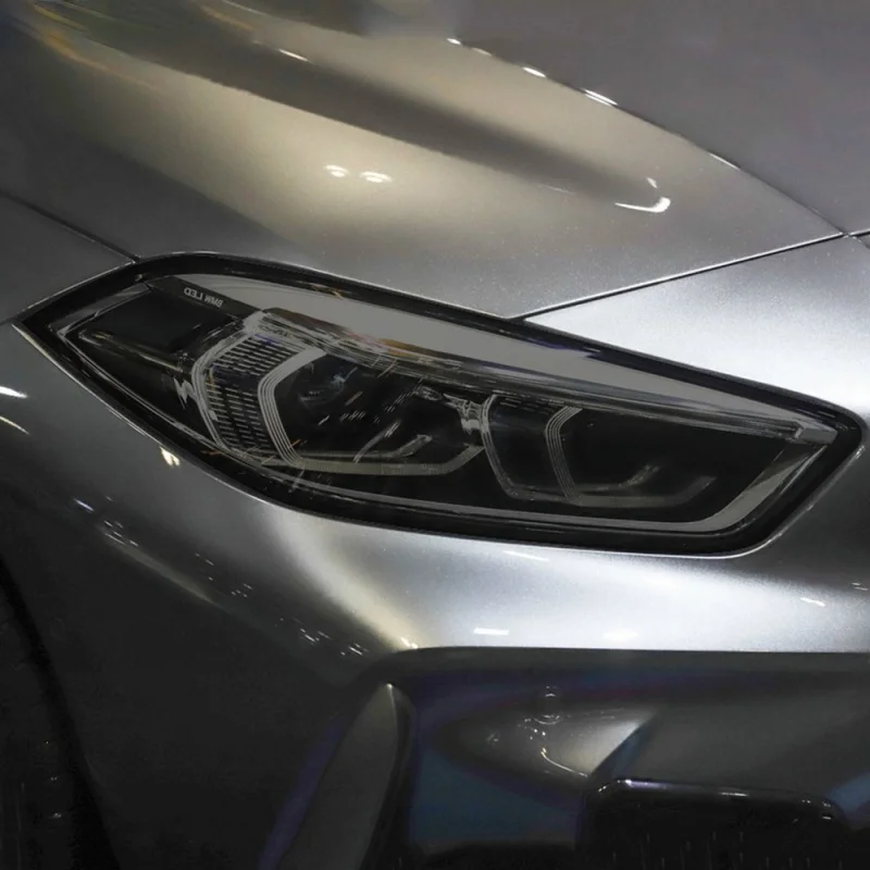

For BMW 1 Series F40 M135i 118 Accessorie Car Headlight Protective Film Headlamp Restoration Transparent Black TPU Sticker