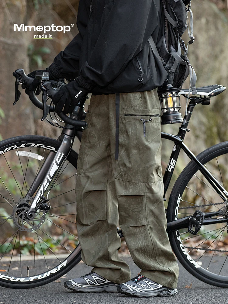 

Мужские повседневные брюки MMOPTOP: прямой крой, свободная посадка, для активного отдыха, велоспорта, уличной моды, из прочного полиэстера, модный бренд