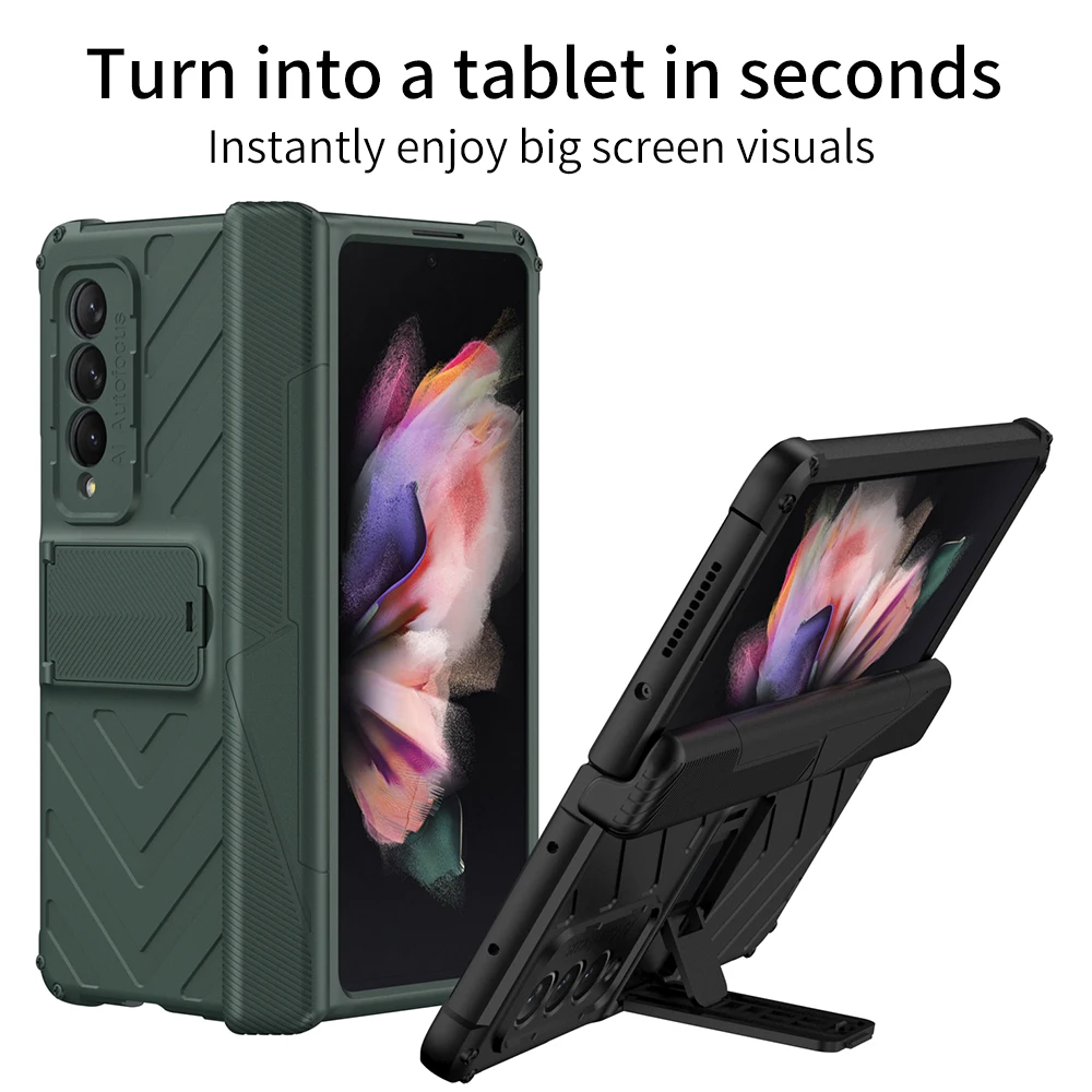 Dropshipping Heavy Duty Armor For Samsung Galaxy Z Fold 3 W22 5G Fold3 Magnetic Protect Bracket Adjustable Kickstand CASE Cover