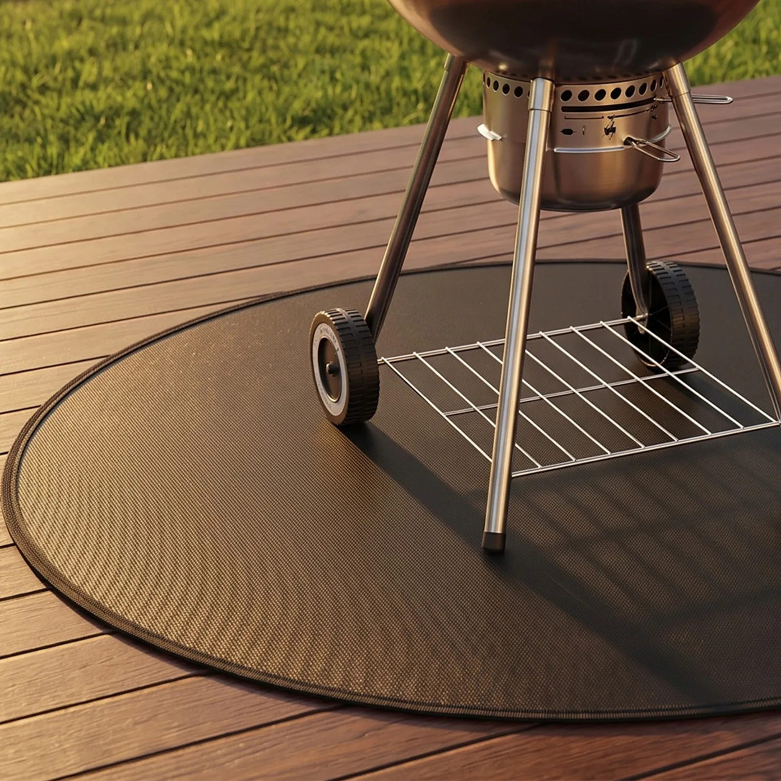 38 Inch Double-Sided Fireproof Mat for Fire Pit Round Heat Resistant Grill Deck Pad Outdoor Bbq Floor Protector Patio Cooking