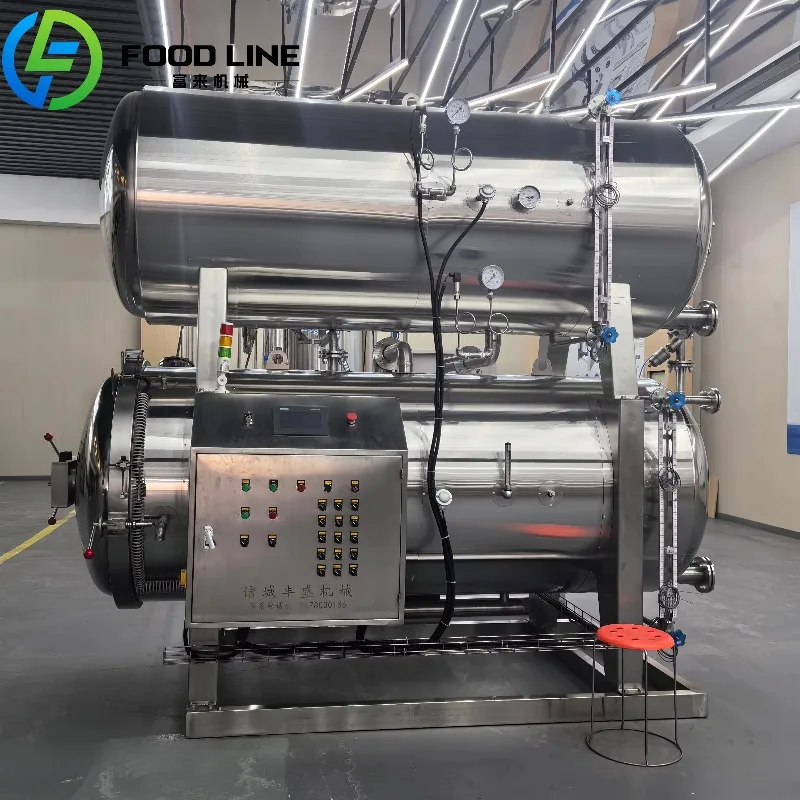 Industrial Water Immersion Autoclave Sterilization Retort Machine Price for Canned  Pouch Food  Soft Package Steam Retort