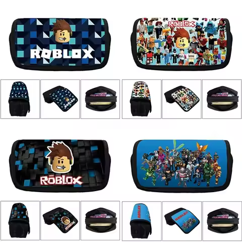Cartoon Roblox Pencil Case Stationery Box Game Peripheral Pencil Case Stationery Pen Large Capacity Storage Bag Christmas Gifts