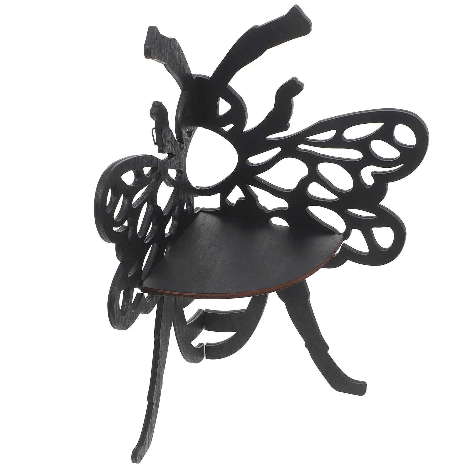 

Wooden Bee Shelf Corner Storage Black Hollow Design Floating Living Room Storage Rack Home Decor Kitchen Display
