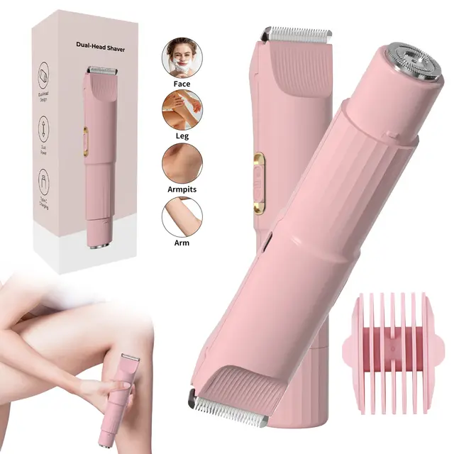 OMUONE 2 in 1 Electric Hair Trimmer for Women Dual Head Lady Shaver