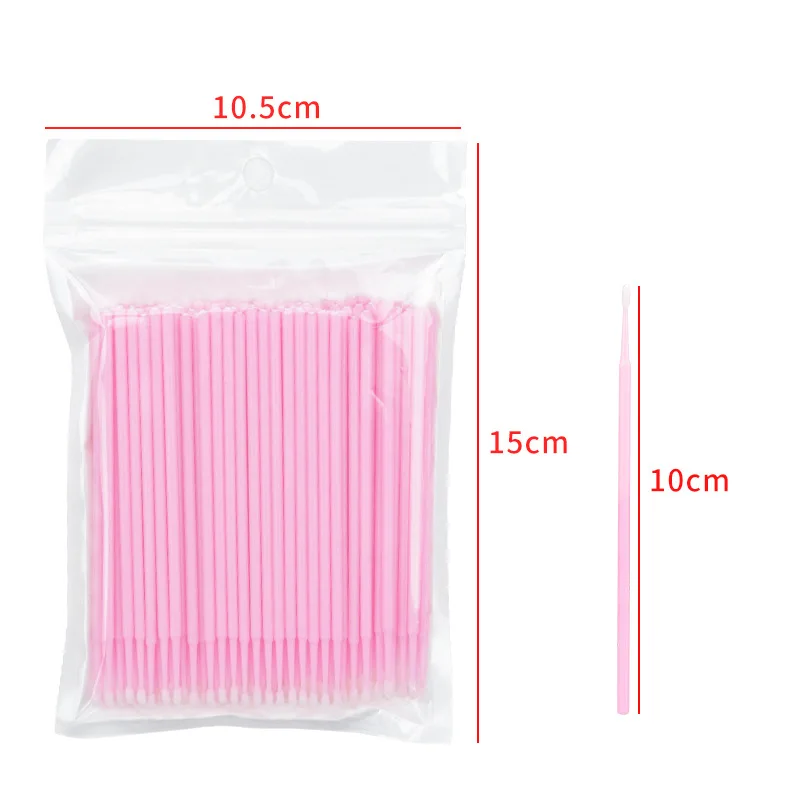 100PCS Disposable Eyelash Extension Cleaning Swabs Lash Lift Glue Remover Applicators Sticks Makeup Micro Brushes Tools