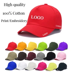 Men Women 5 Panels Cotton Trucker Hat Unisex Custom Logo Fishing Hiking Tennis Sunshade Sport Cap Embroidery Baseball Caps