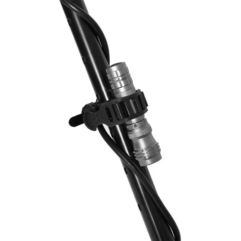 Suporte lanterna para detector metais, suporte ponteiro para detectores subterrâneos, rotação 360 ° ajustável, fácil