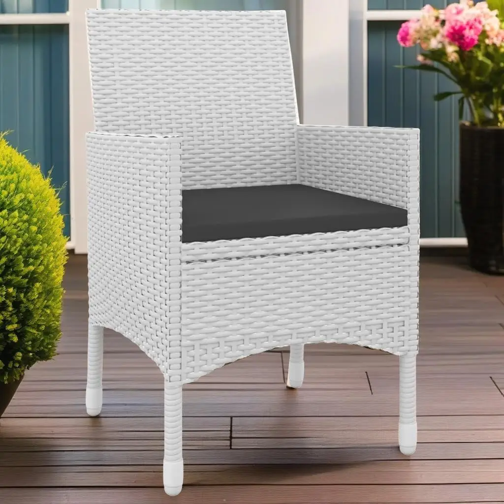 9-delige buiteneetset met kussens - polyrotan en glazen tafel, perfect voor terras