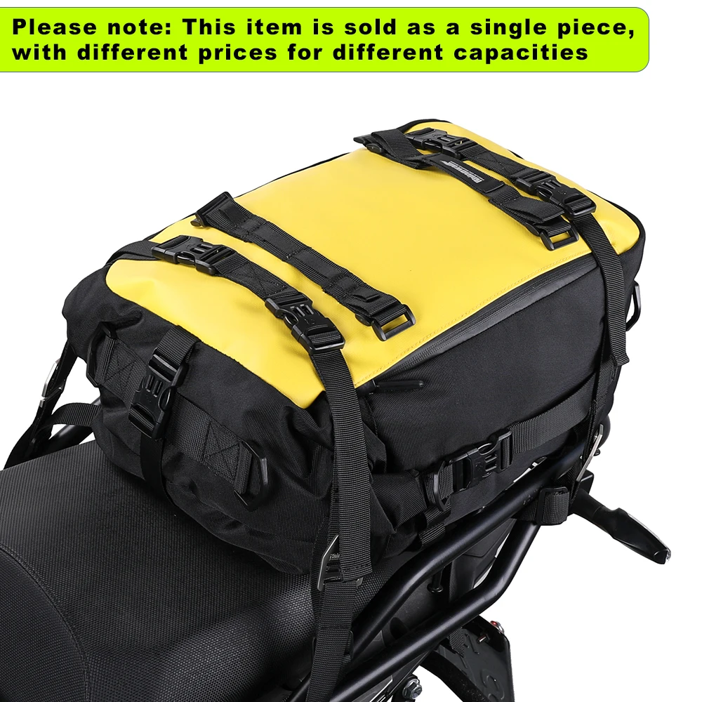 Rhinowalk Motorcycle Yellow Rear Seat Bag 10L/20L/30L Waterproof Luggage Pack Tail Multi-Function Bumper Bale Single-piece sales