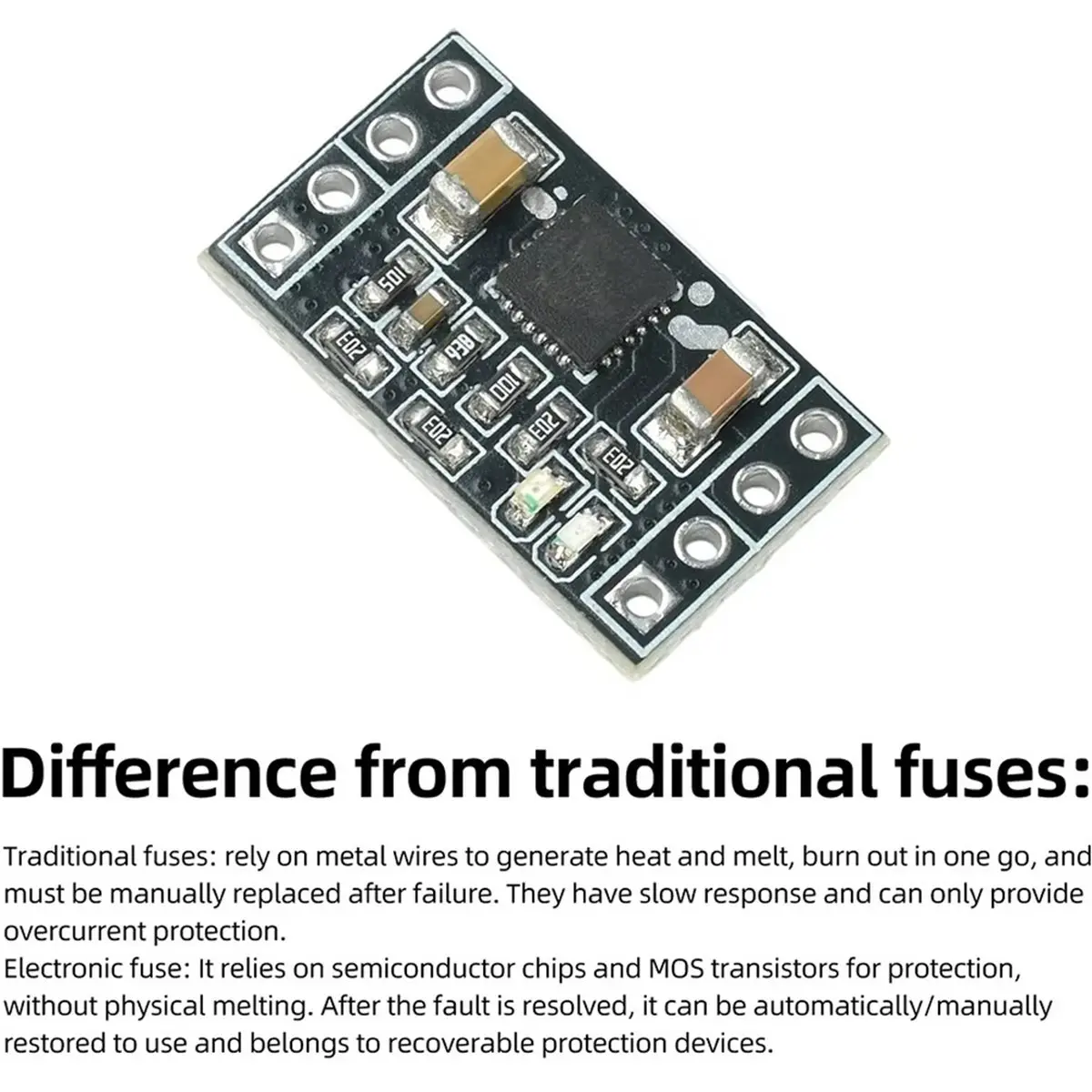 DC 5-60V 5A Smart Electronic Fuse Module Auto Manual Resettable Overcurrent Short Circuit over Tem Protection Board
