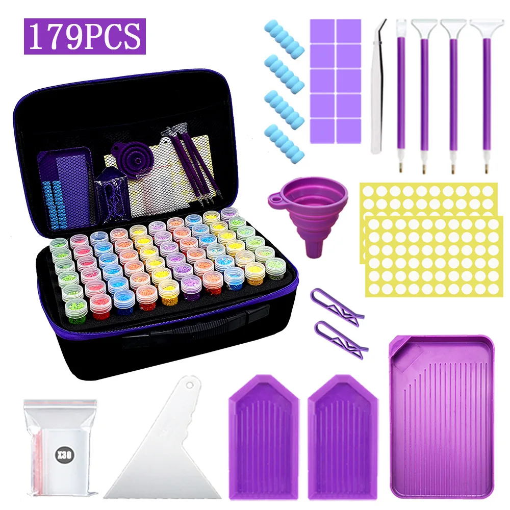 New 5D Diamond Painting Tools Accessorie Kits Container Storage Bag Box Beads Carry Case Diamond Embroidery Tools Handbag Set