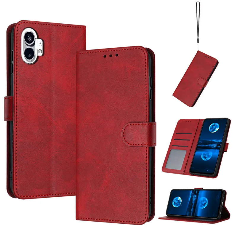 Magnetic Flip Cover Leather Case For Nothing CMF Phone 1 2 2A Plus A063 One TWO Phone2 Cases Solid color Skin Feel Wallet Bags