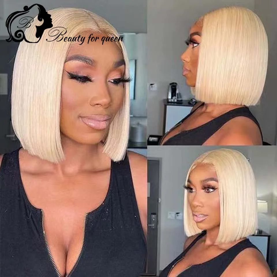 

Cosplay 613 Straight Short Bob Transparent 13x4 HD Lace Frontal Wigs For Women High Quality Brazilian Colored Human Hair Wig