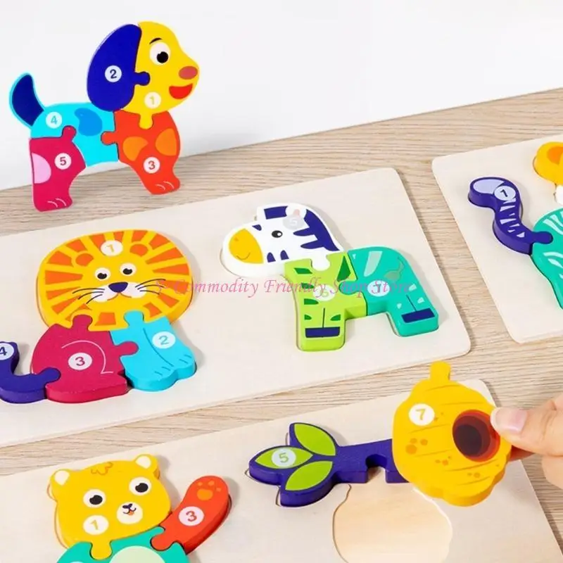 85AE Wooden Puzzles for Boys Girls Animal Wooden Toddler Puzzles Kids