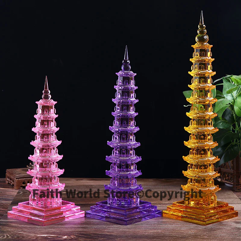 HOME FENG SHUI talisman Safety healthy good luck efficacious Town house color crystal dagoba stupa tower Bodhi pagoda statue