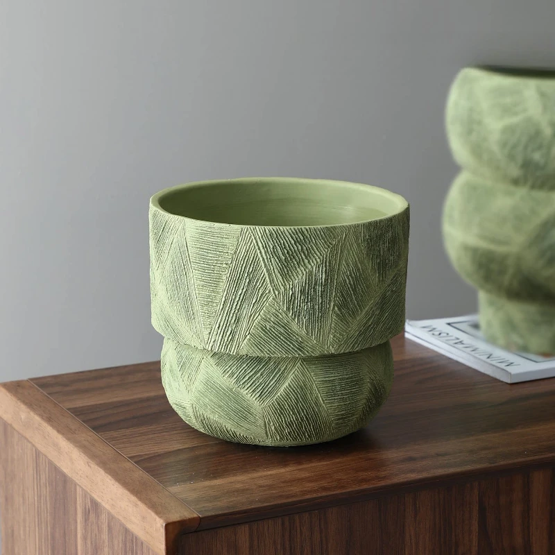 

Минималистичная цементная ваза для креативных цветочных композиций, двухслойный цветочный сосуд-декор для гостиной и обеденного стола